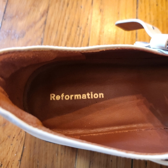 REFORMATION Abalonia Chunky White Mary Janes - Picture 8 of 12